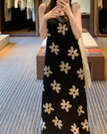 花柄サテンキャミワンピ