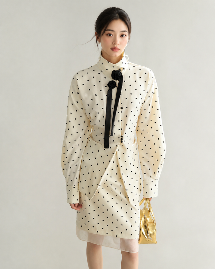 ドット柄シャツ