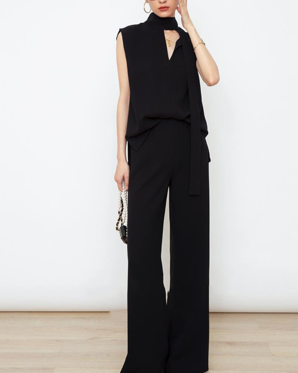 アプリコット ノースリーブトップス