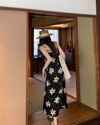 花柄サテンキャミワンピ