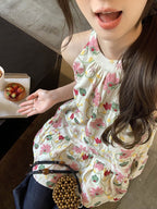 総刺繍 ハルターネックトップス